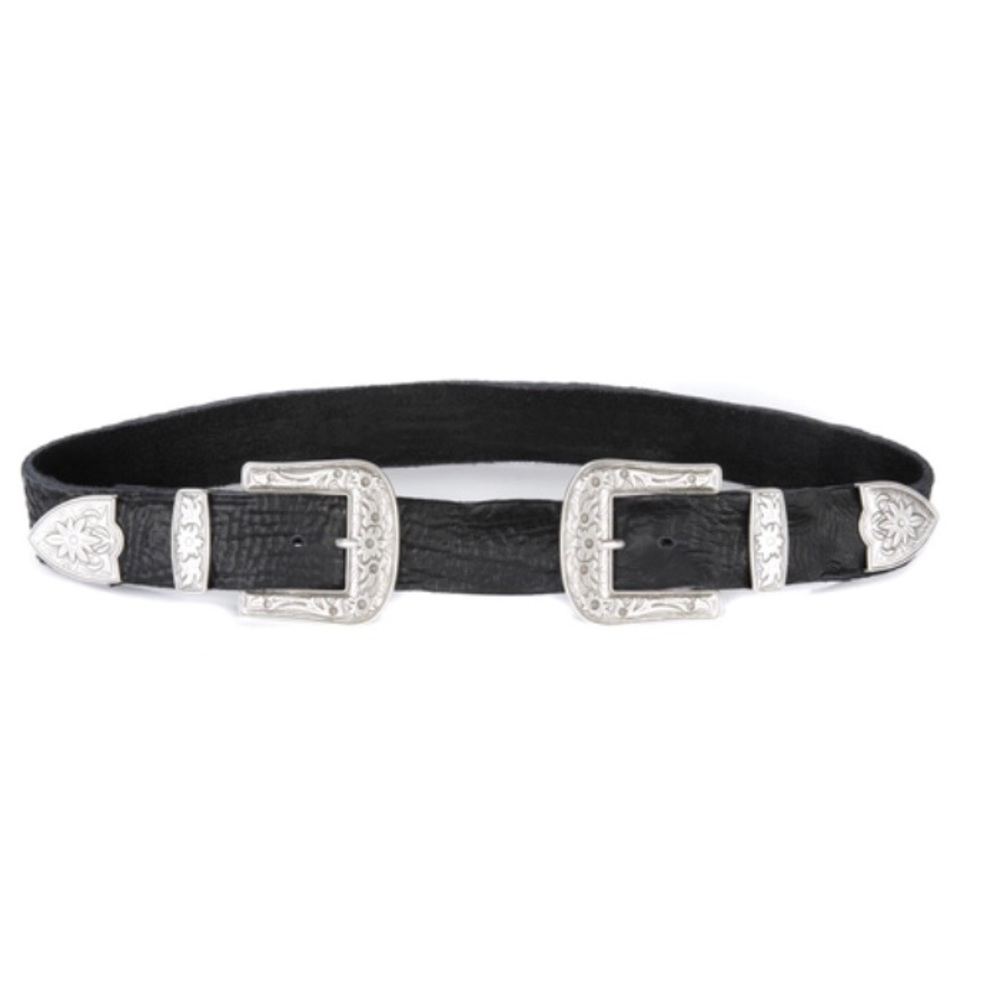 Frankie Double Buckle Leather Belt